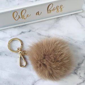Michael Kors Large Round Pom Pom Key Charm